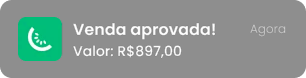 Venda aprovada — R$ 897,00