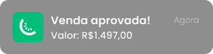 Venda aprovada — R$ 1.497,00